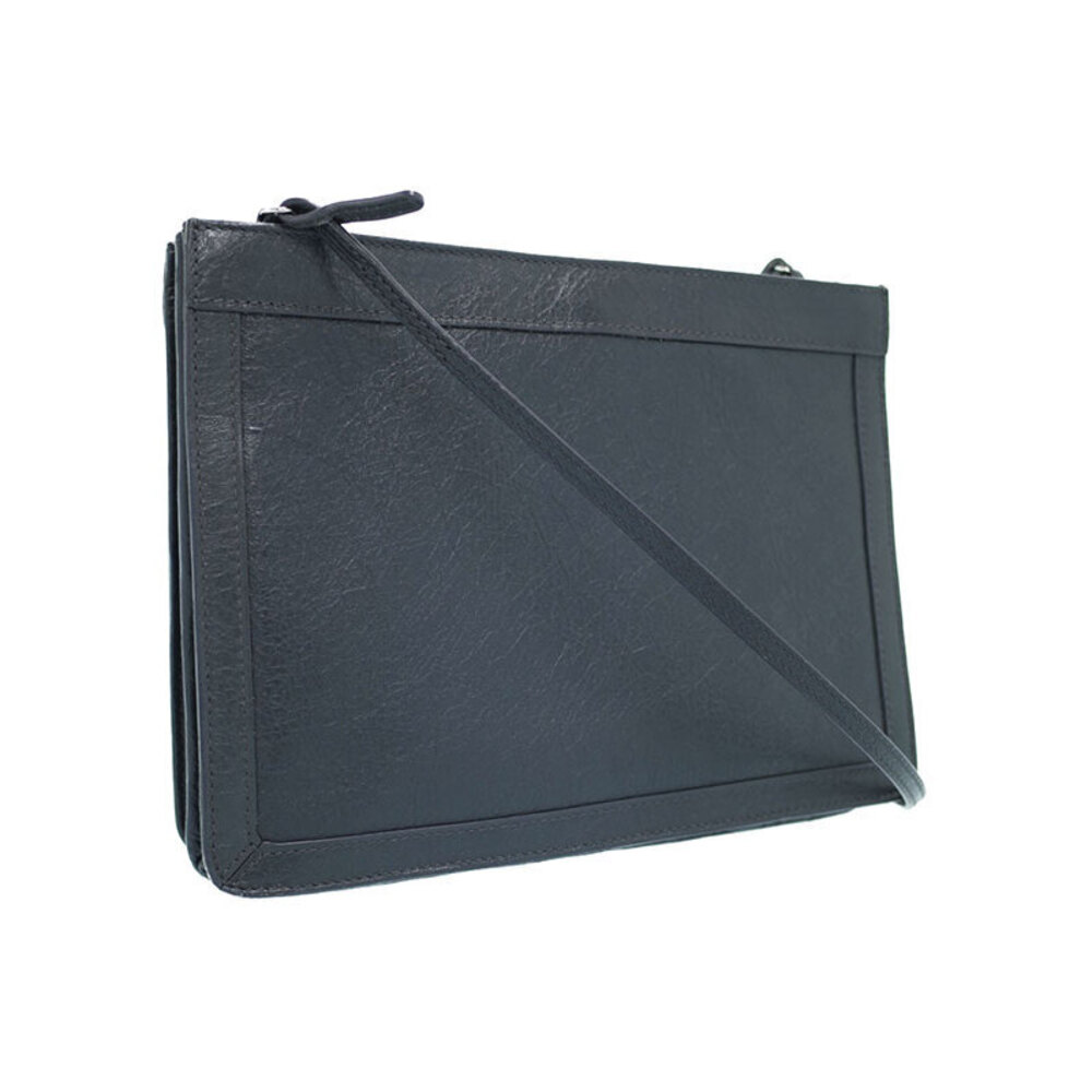 BALENCIAGA Leather Navy Blue Clutch Bag - Picture 2 of 9